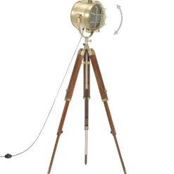 vidaXL Vloerlamp driepoot 165 cm massief mangohout