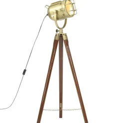 vidaXL Vloerlamp driepoot 97 cm massief mangohout