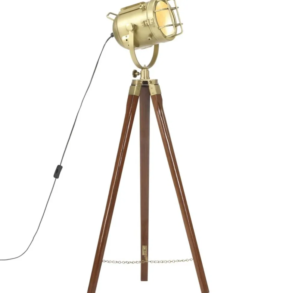 vidaXL Vloerlamp driepoot 97 cm massief mangohout