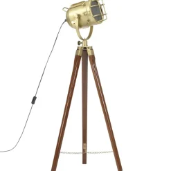 vidaXL Vloerlamp driepoot 97 cm massief mangohout