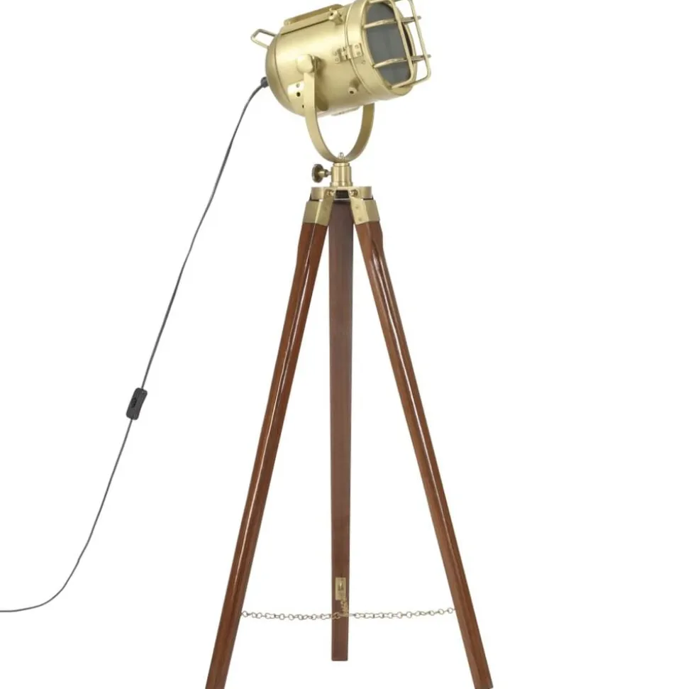 vidaXL Vloerlamp driepoot 97 cm massief mangohout