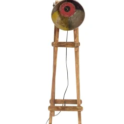 vidaXL Vloerlamp E27 massief mangohout meerkleurig