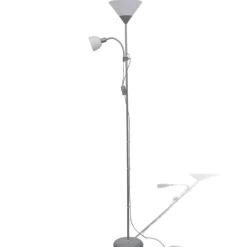 vidaXL Vloerlamp grijs