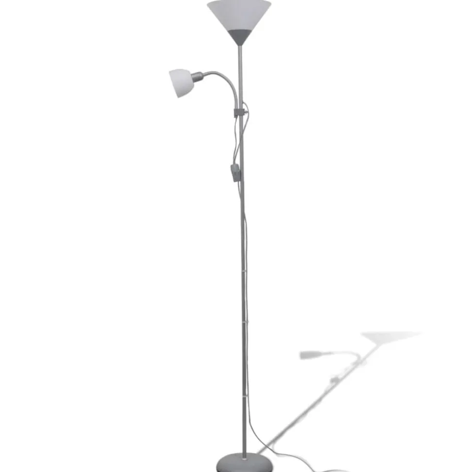 vidaXL Vloerlamp grijs