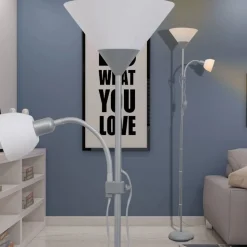 vidaXL Vloerlamp grijs