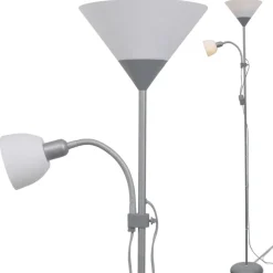 vidaXL Vloerlamp grijs