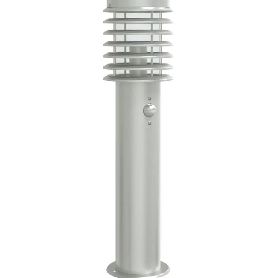 vidaXL Vloerlamp voor buiten met sensor 60 cm roestvrijstaal zilver