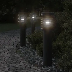vidaXL Vloerlamp voor buiten 60 cm roestvrij staal zwart