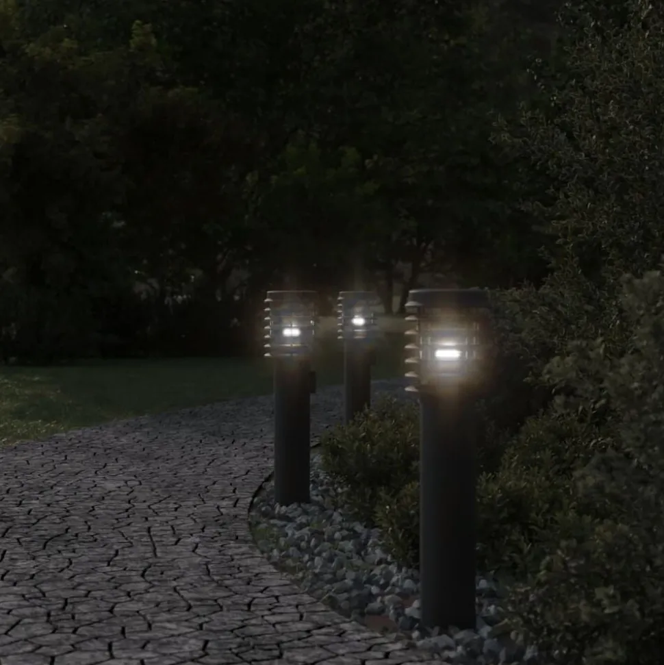 vidaXL Vloerlamp voor buiten 60 cm roestvrij staal zwart