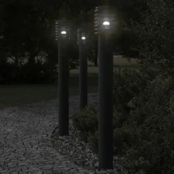 vidaXL Vloerlamp voor buiten 110 cm roestvrijstaal zwart