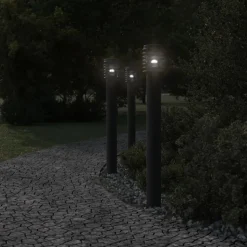 vidaXL Vloerlamp voor buiten 110 cm roestvrijstaal zwart