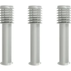 vidaXL Vloerlamp voor buiten 3 st 60 cm roestvrij staal zilverkleurig