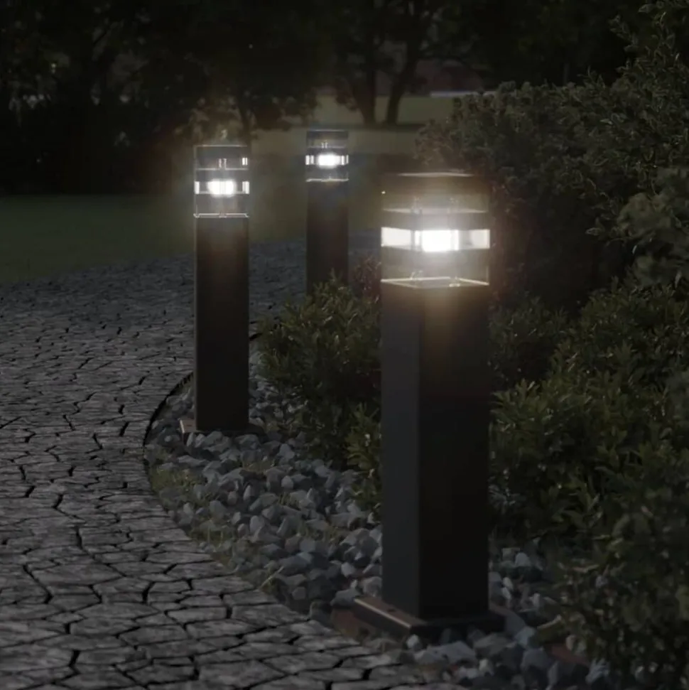 vidaXL Vloerlampen voor buiten 50 cm aluminium zwart