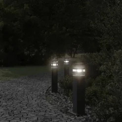 vidaXL Vloerlampen voor buiten 50 cm aluminium zwart