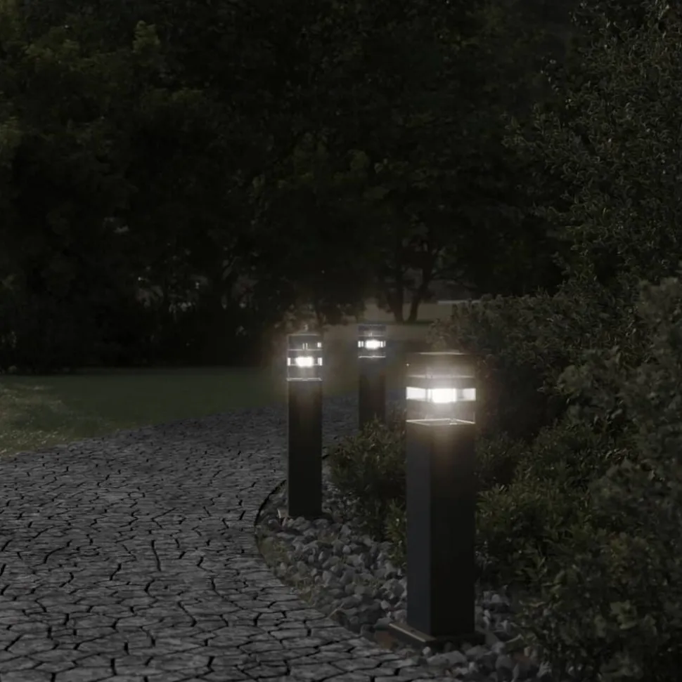 vidaXL Vloerlampen voor buiten 50 cm aluminium zwart