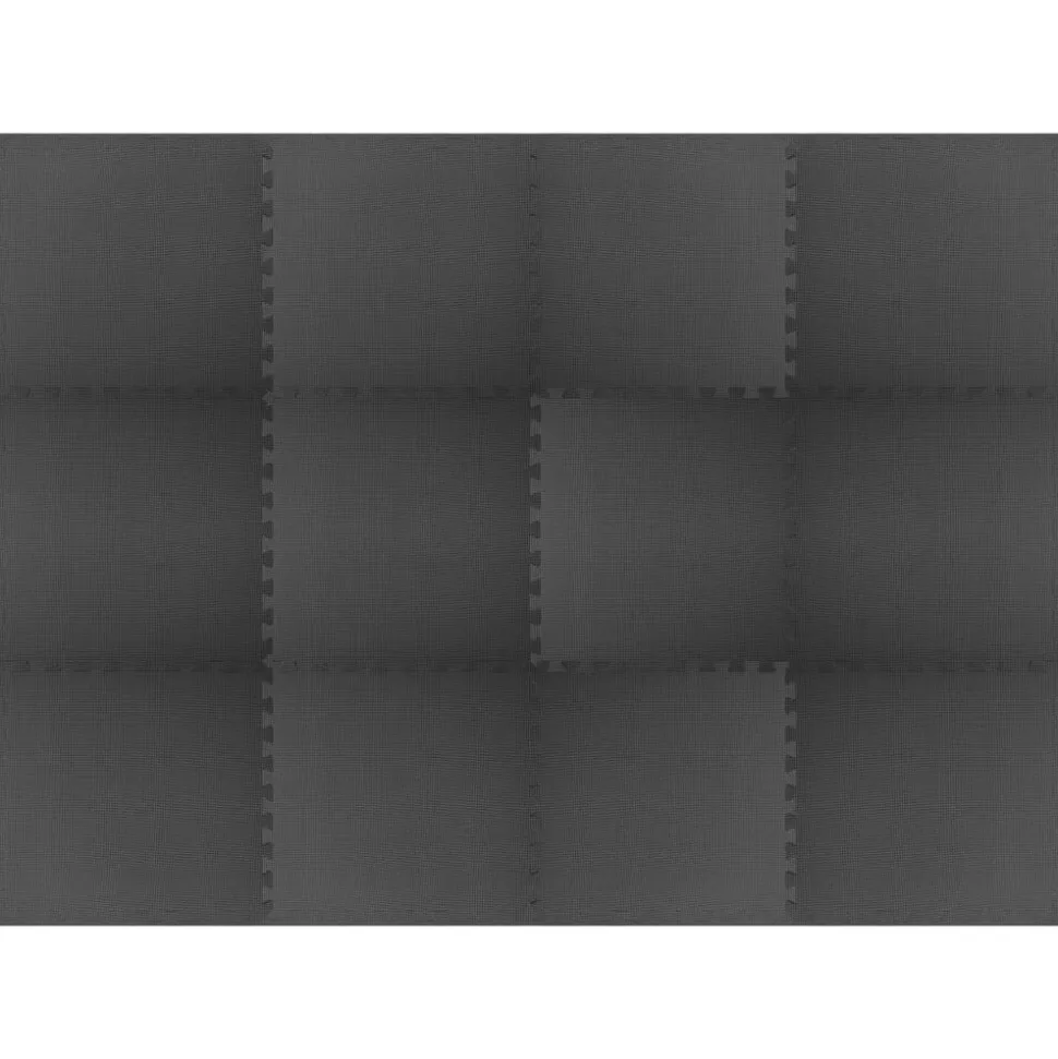 vidaXL Vloermatten 12 st 4,32 ㎡ EVA-schuim zwart