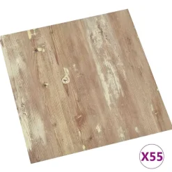vidaXL Vloerplanken 55 pcs Bruin 5,11 m² PVC
