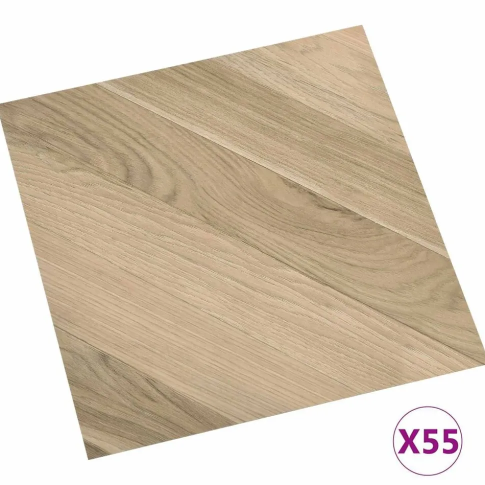 vidaXL Vloerplanken 55 pcs Bruin 5,11 m² PVC