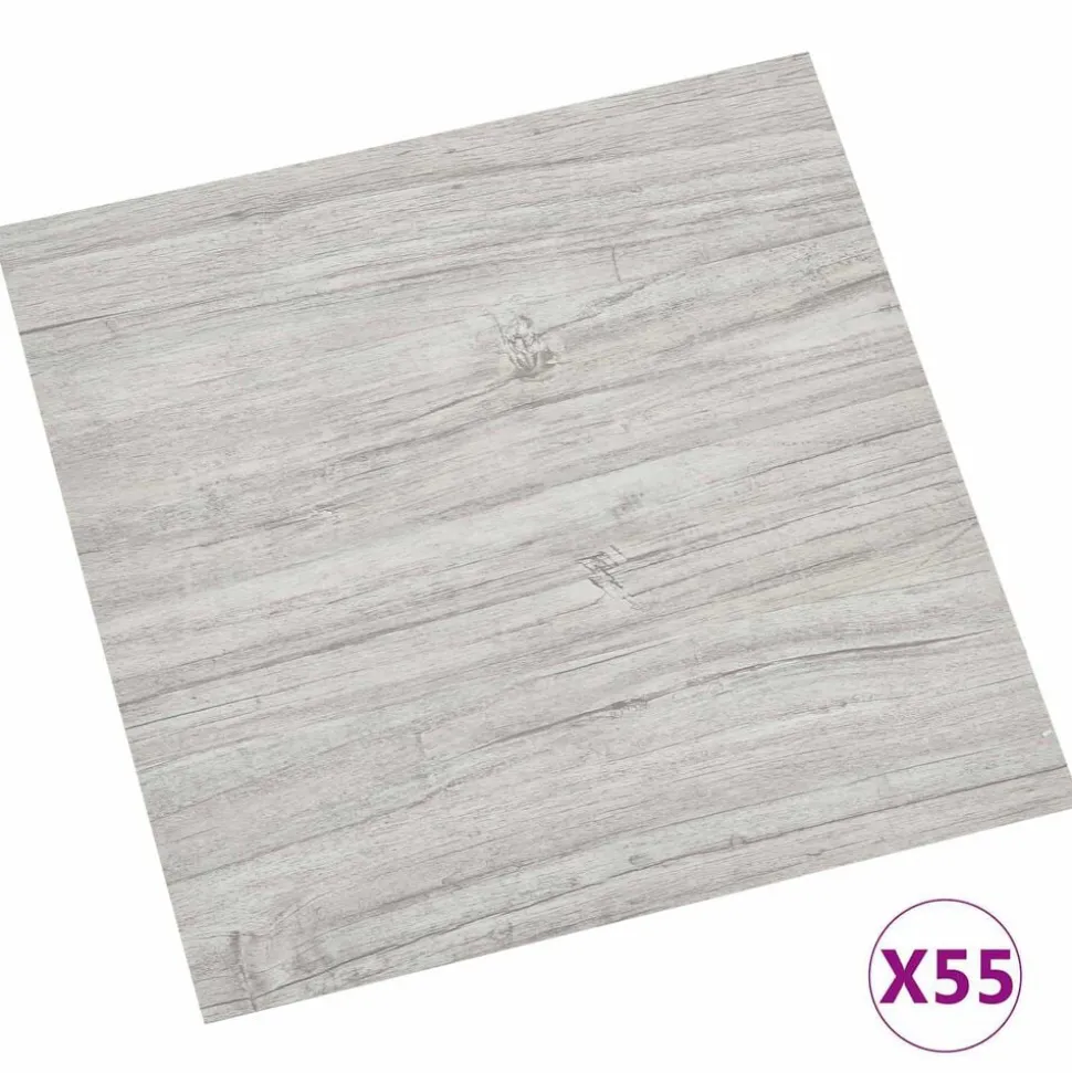 vidaXL Vloerplanken 55 pcs Lichtgrijs 5,11 m² PVC