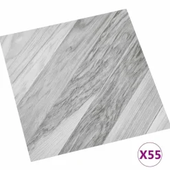 vidaXL Vloerplanken 55 pcs Grijs 5,11 m² PVC