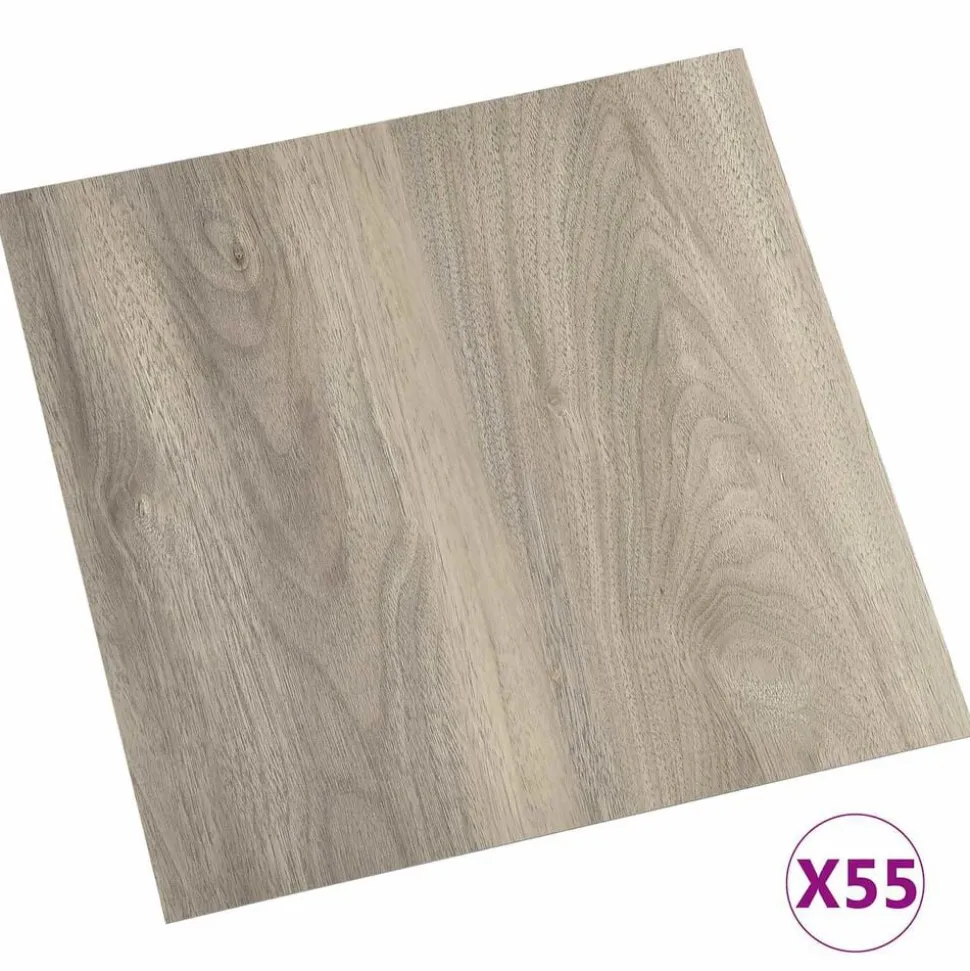 vidaXL Vloerplanken 55 pcs Taupe 5,11 m² PVC