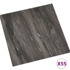 vidaXL Vloerplanken 55 pcs Donkergrijs 5,11 m² PVC