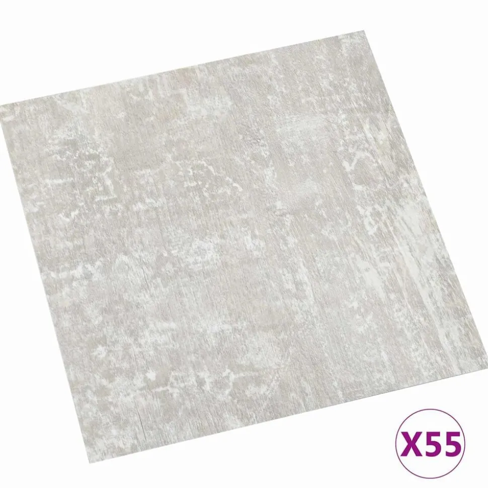 vidaXL Vloerplanken 55 pcs Lichtgrijs 5,11 m² PVC