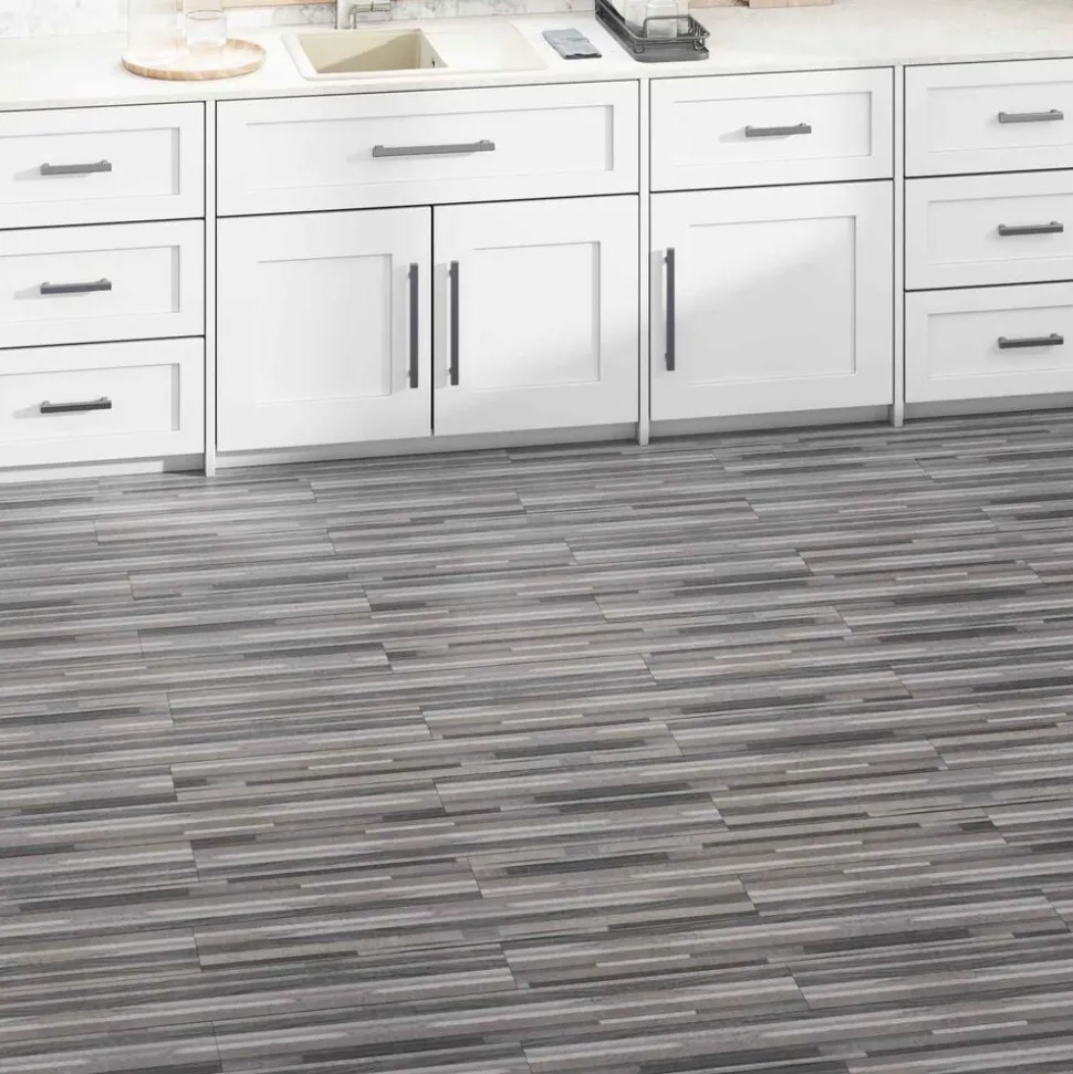 vidaXL Vloerplanken 36 pcs Gestreept Grijs 5,02 m² PVC