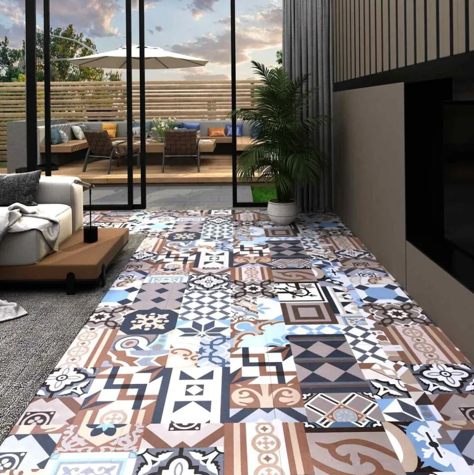 vidaXL Vloerplanken 55 pcs Multikleur 5,11 m² PVC