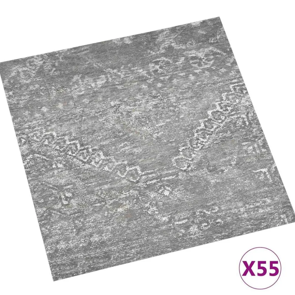 vidaXL Vloerplanken 55 pcs Beton Grijs 5,11 m² PVC