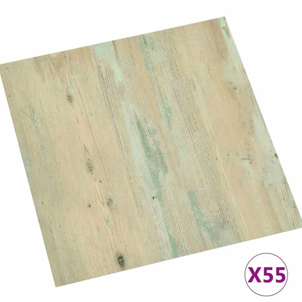 vidaXL Vloerplanken 55 pcs Licht Bruin 5,11 m² PVC