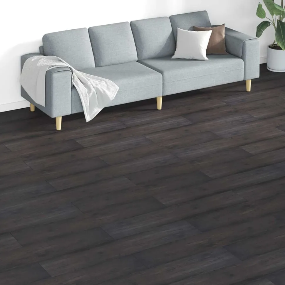 vidaXL Vloerplanken 18 pcs Donkergrijs 5,26 m² PVC