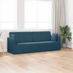 vidaXL Vloerslaapbank Blauw 213 x 70 x 77 cm Fluweel