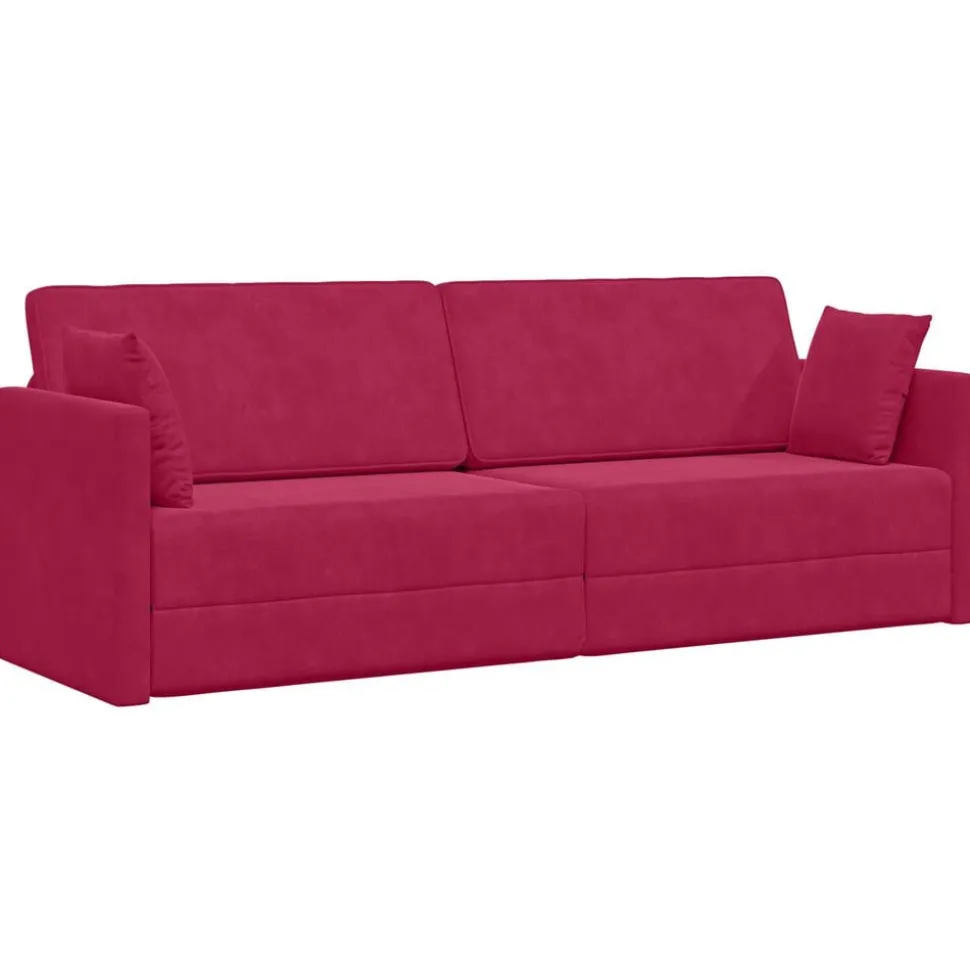 vidaXL Vloerslaapbank Wijnrood 213 x 70 x 77 cm Fluweel