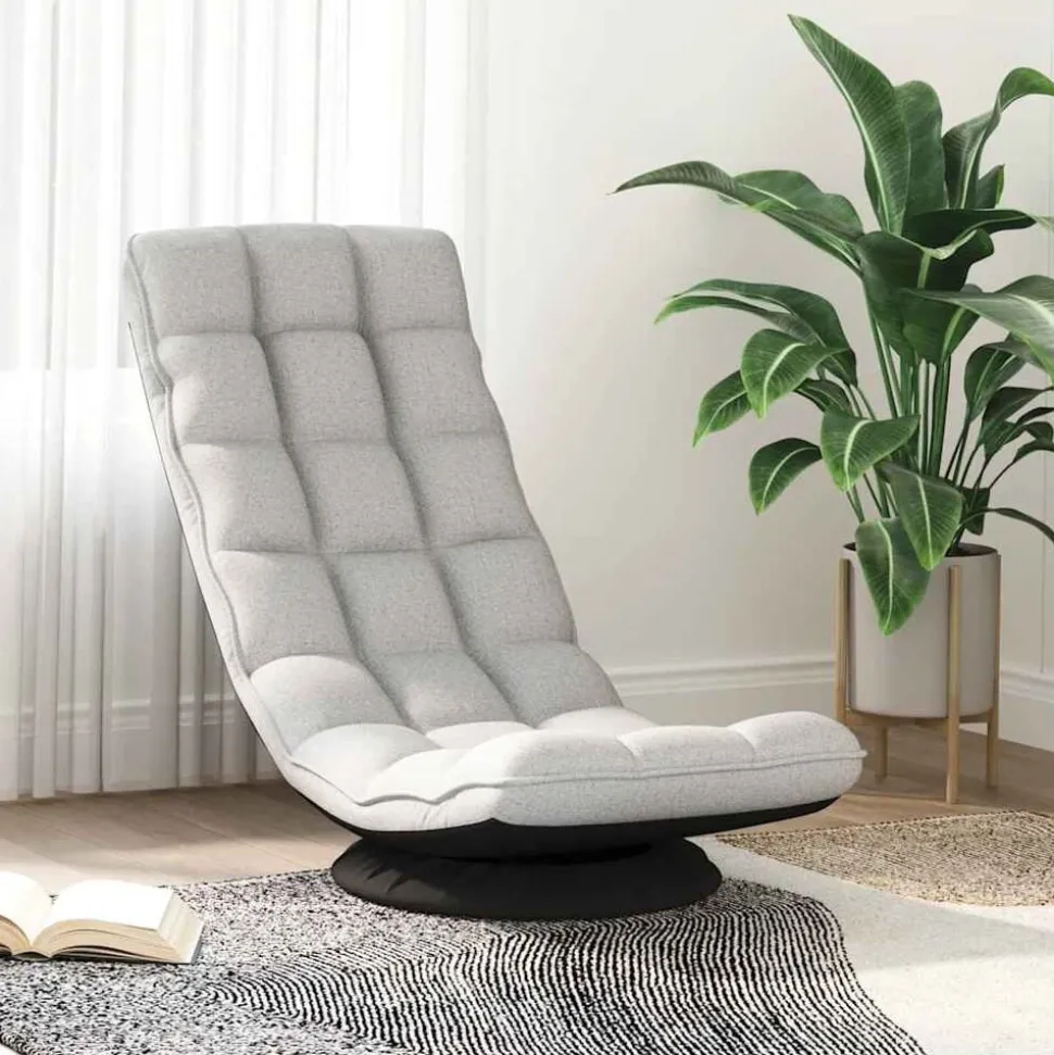 vidaXL Vloerstoel draaibaar 70x51x79 cm stof wolkengrijs