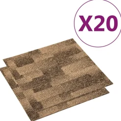 vidaXL Vloertapijt 20 pcs Bruin 50 x 50 cm PP