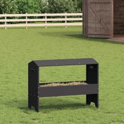 vidaXL Voederbak voor vee Zwart 79 x 35 x 62 cm Koudgewalst Staal