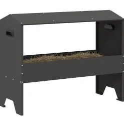 vidaXL Voederbak voor vee Zwart 79 x 35 x 62 cm Koudgewalst Staal