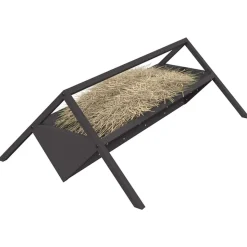 vidaXL Voederbak voor vee Zwart 111 x 76 x 38 cm Koudgewalst Staal