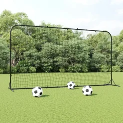 vidaXL Voetbal rebounder 366x90x183 cm HDPE zwart