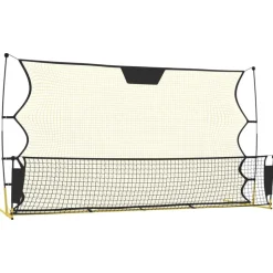 vidaXL Voetbal reboundnet 183x85x120 cm polyester zwart en geel