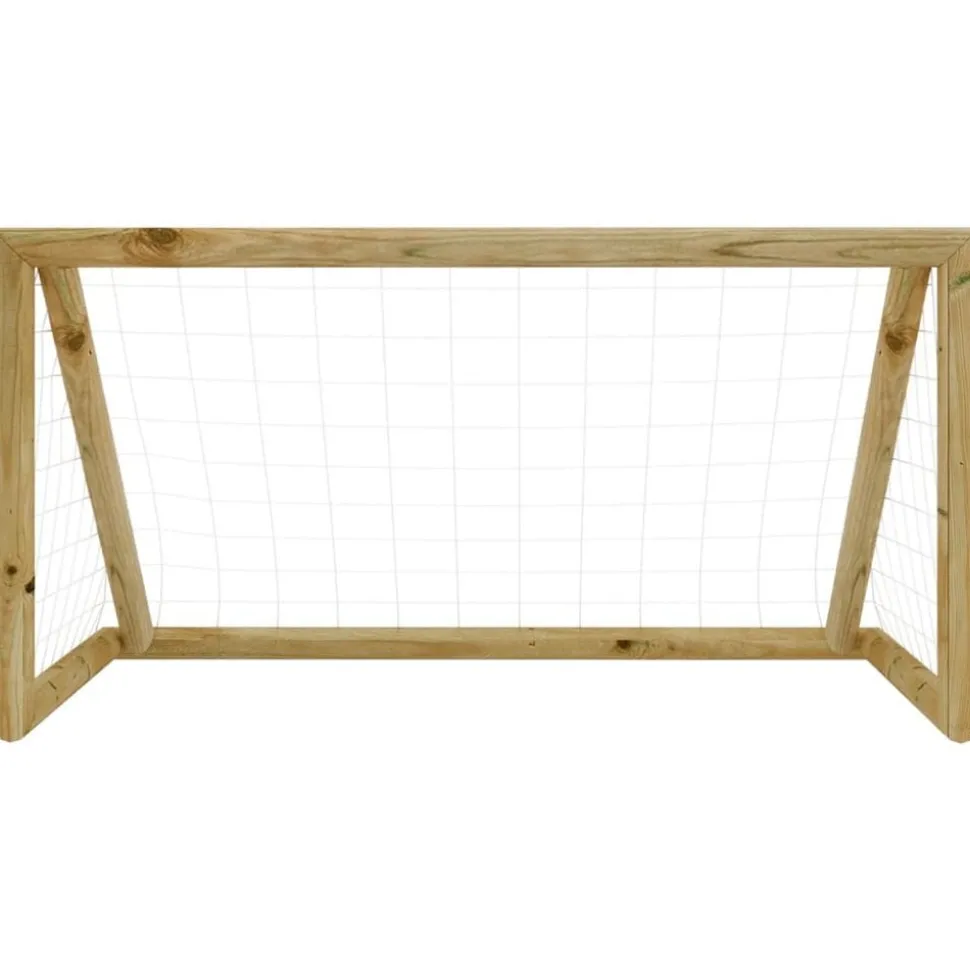 vidaXL Voetbaldoel met net 160x80x100 cm geïmpregneerd grenenhout