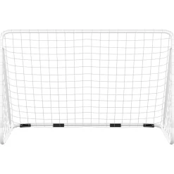 vidaXL Voetbaldoel met net 180x90x120 cm staal wit