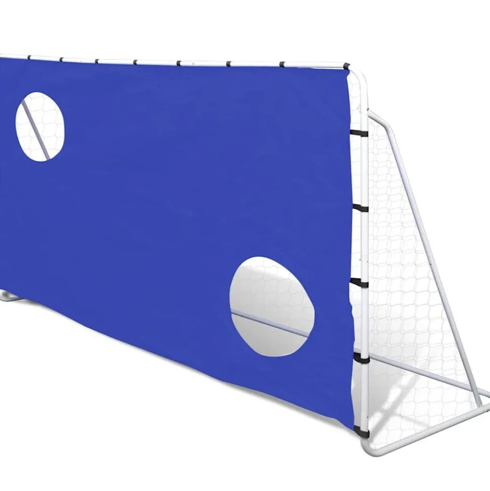 vidaXL Voetbaldoel met richtmuur hoogwaardig 240x92x150 cm staal