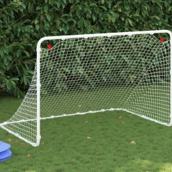 vidaXL Voetbaldoel Wit 122x81x81 cm Staal