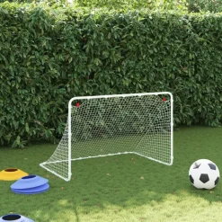 vidaXL Voetbaldoel Wit 122x81x81 cm Staal