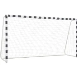 vidaXL Voetbaldoel 300x160x90 cm metaal zwart en wit
