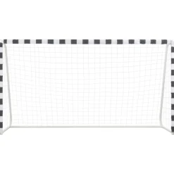 vidaXL Voetbaldoel 300x160x90 cm metaal zwart en wit