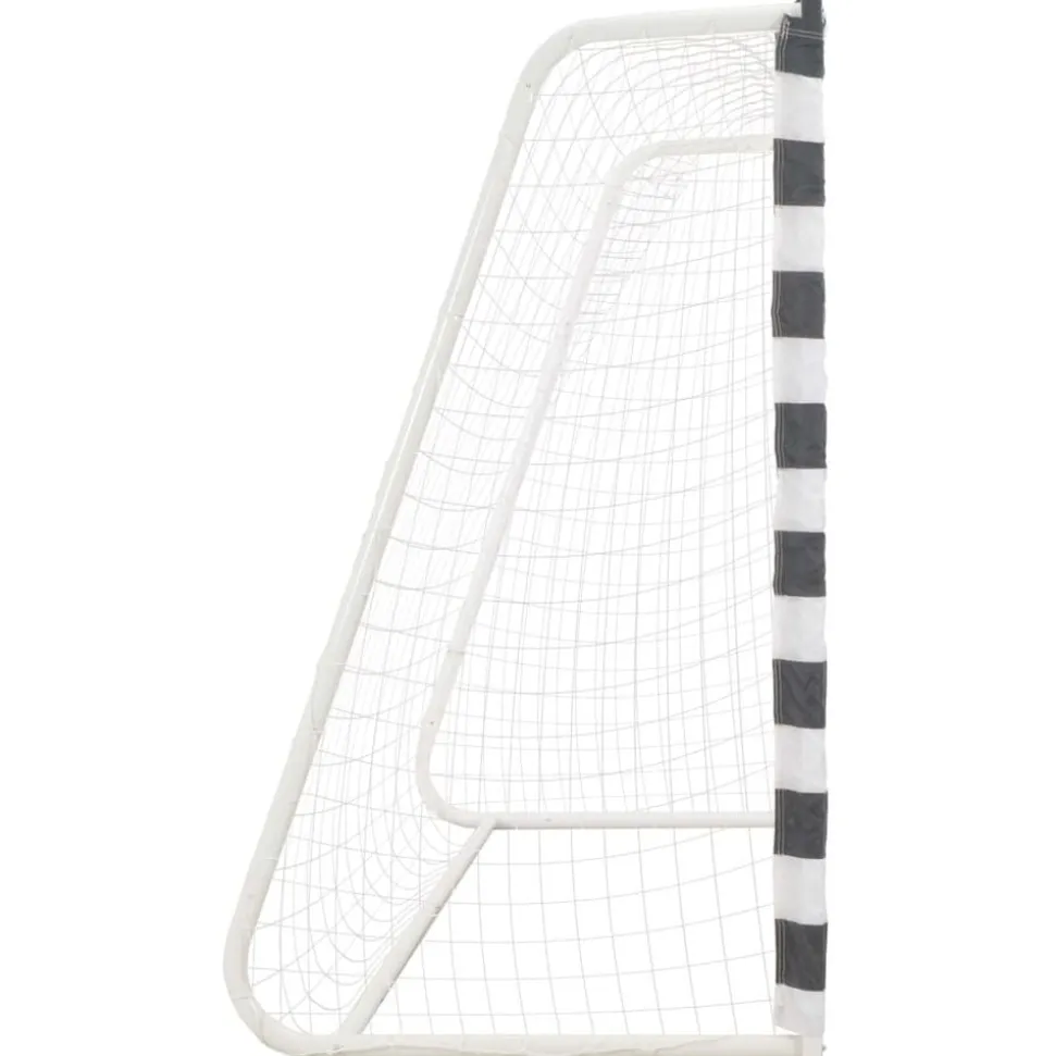 vidaXL Voetbaldoel 300x160x90 cm metaal zwart en wit