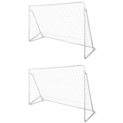 vidaXL Voetbalgoals 2 st 240x90x150 cm staal